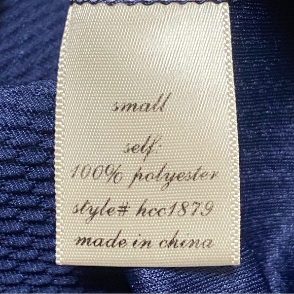 Alya Navy Beaded Halter Fit & Flare Dress Small Retro Y2K Party Mini - Picture 6 of 8